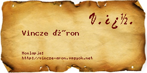 Vincze Áron névjegykártya