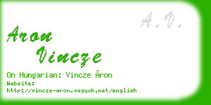aron vincze business card