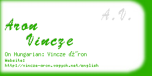 aron vincze business card
